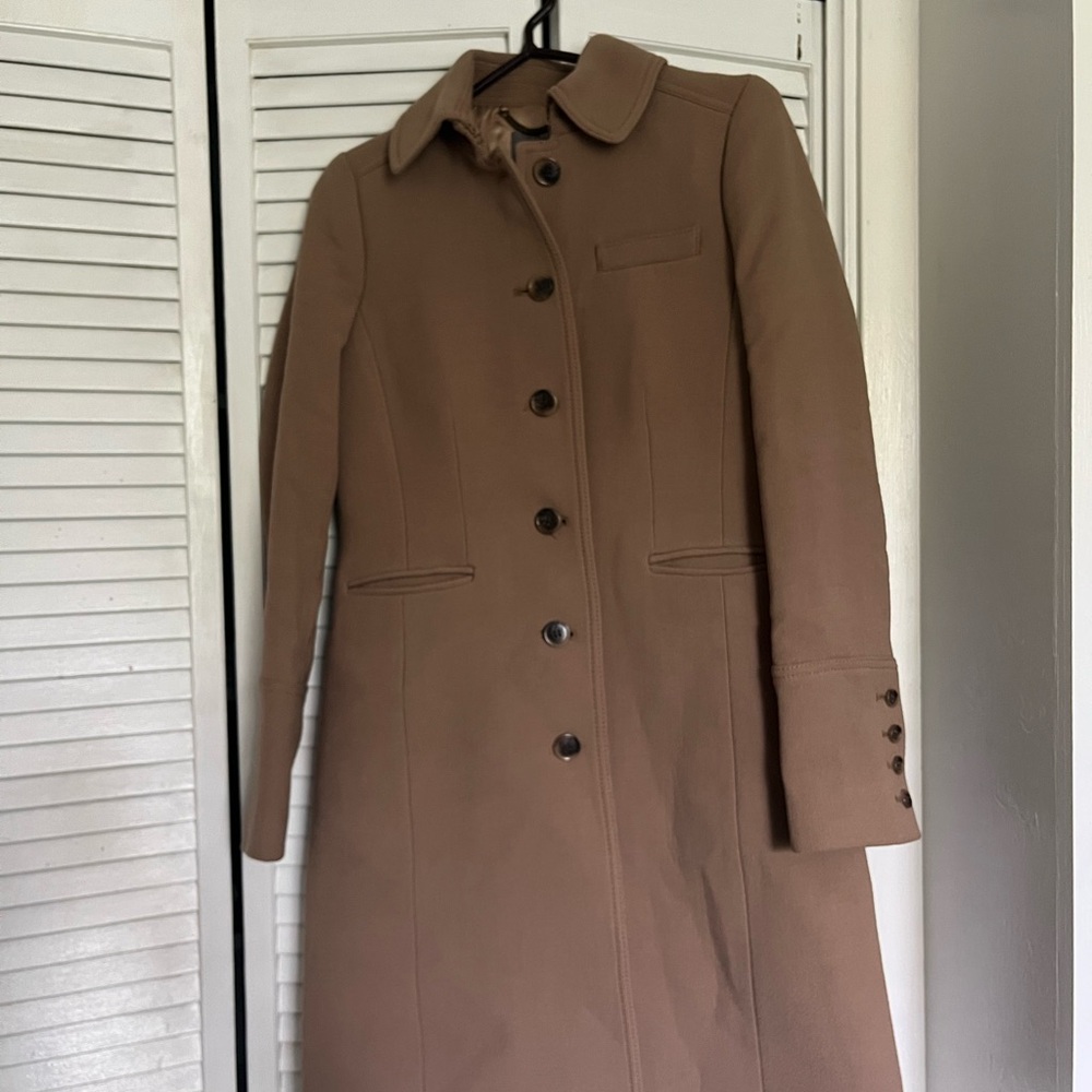 J. Crew Camel Double Cloth Overcoat- Women’s Jacket, Made in Italy